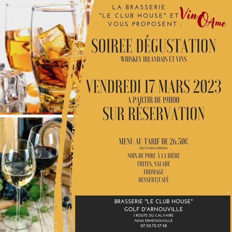 Soirée dégustation whisky irlandais et vins
